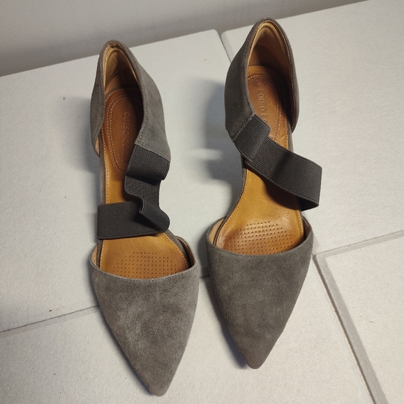 Corso Como Suede grey heels, very comfortable Size 6 1/2 - Picture 1 of 4
